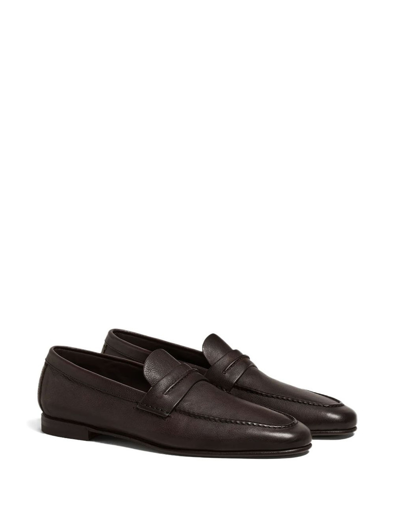 ZEGNA penny leather loafers outlook