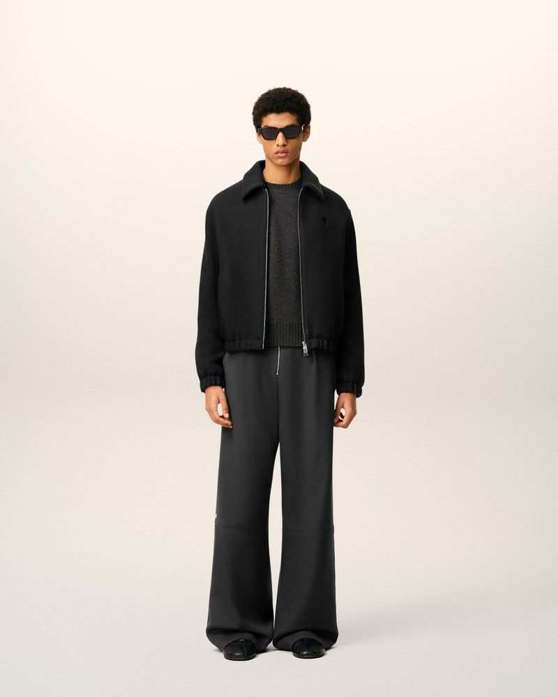 AMI Paris BLACK COTTON AMI DE COEUR PADDED ZIPPED JACKET outlook