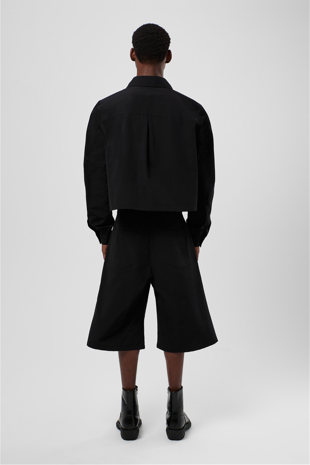 Black Cotton/Nylon Shorts - 5