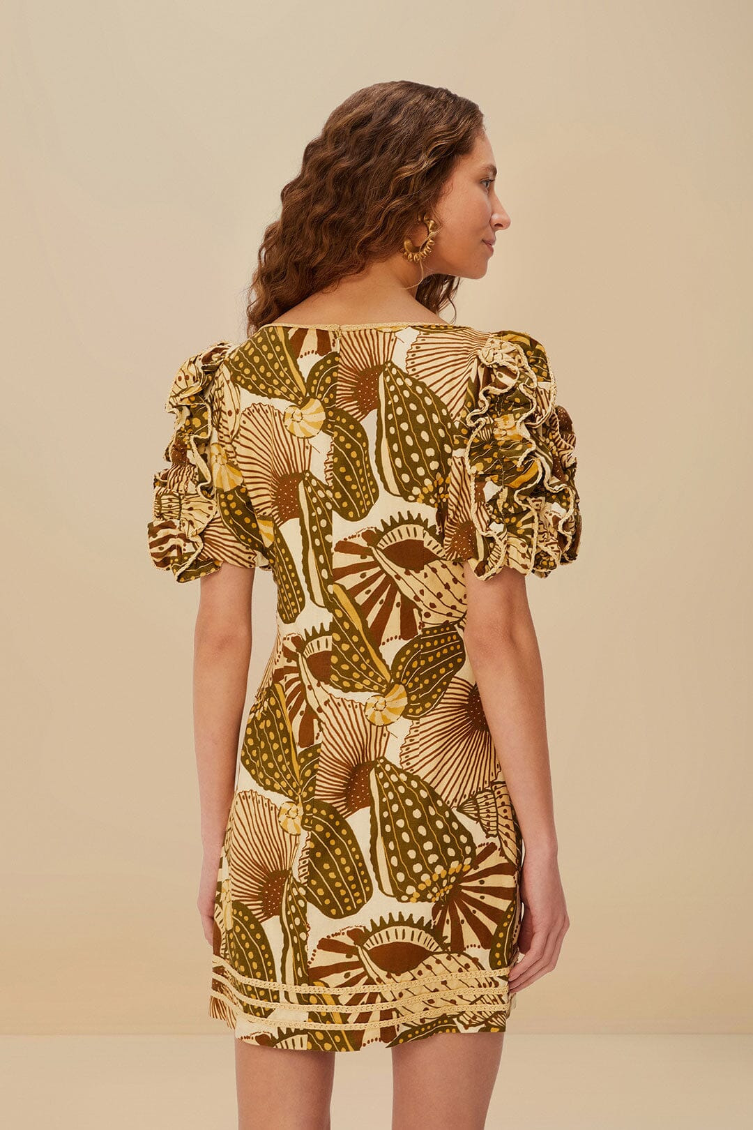 Sand Shell Mix Lenzing™ Ecovero™ Viscose Mini Dress - 3
