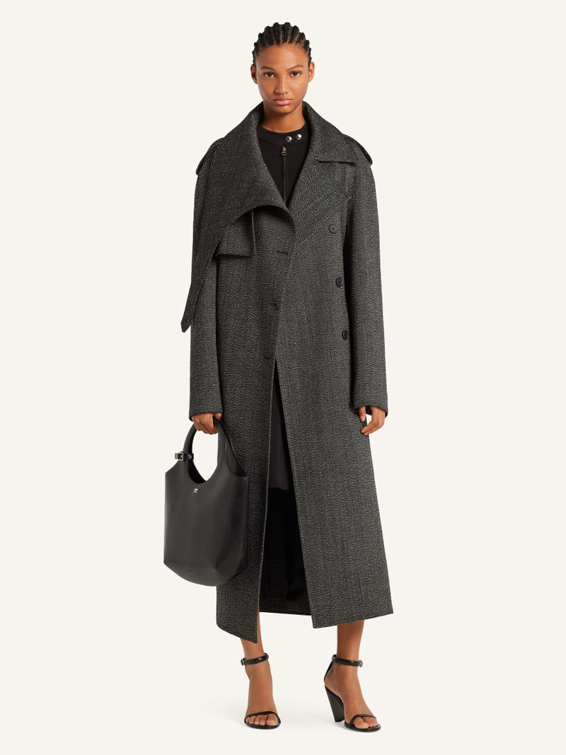 courrèges OBLIQUE CAVIAR WOOL TRENCH COAT outlook