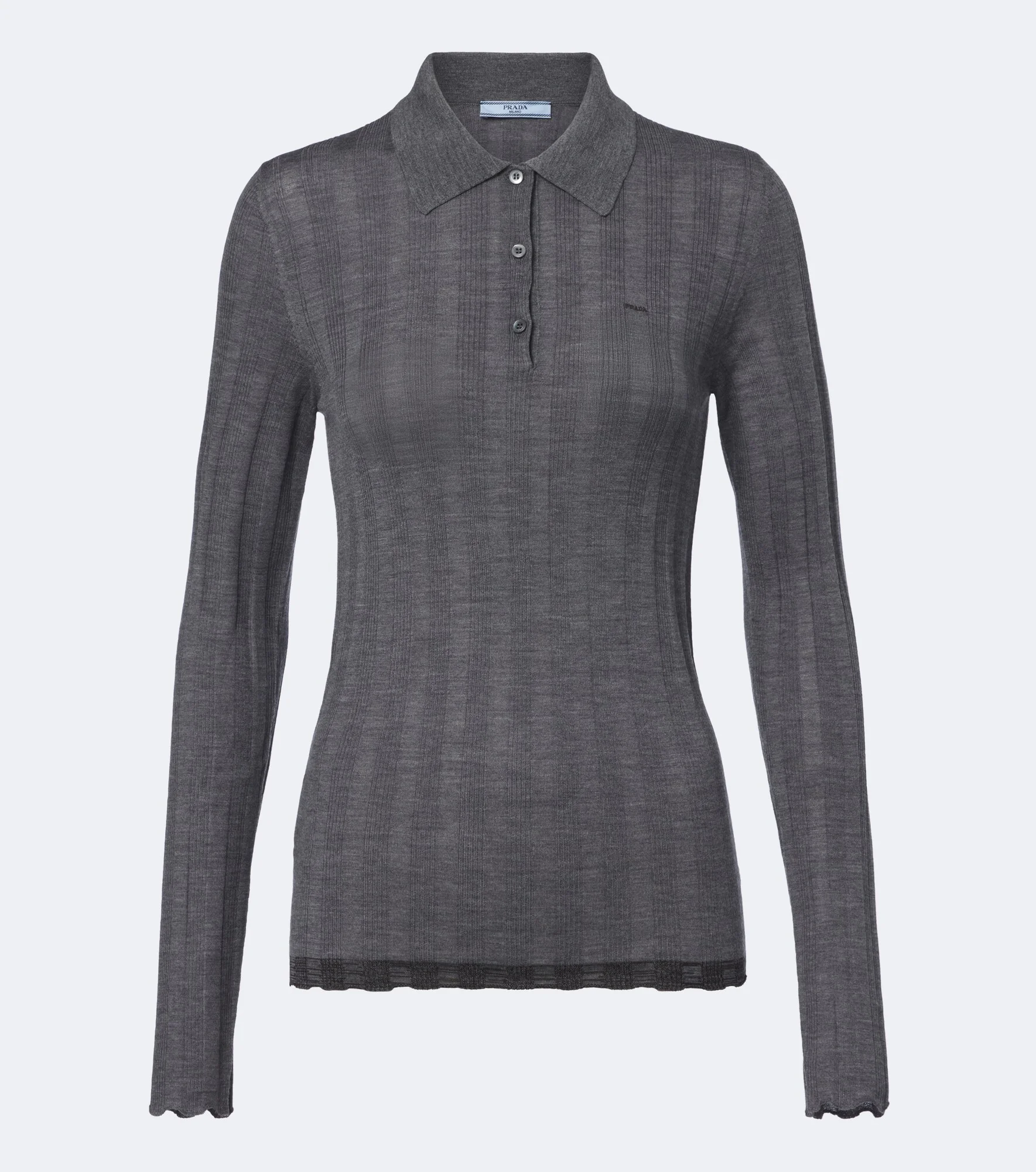 Wool and cotton polo sweater - 1
