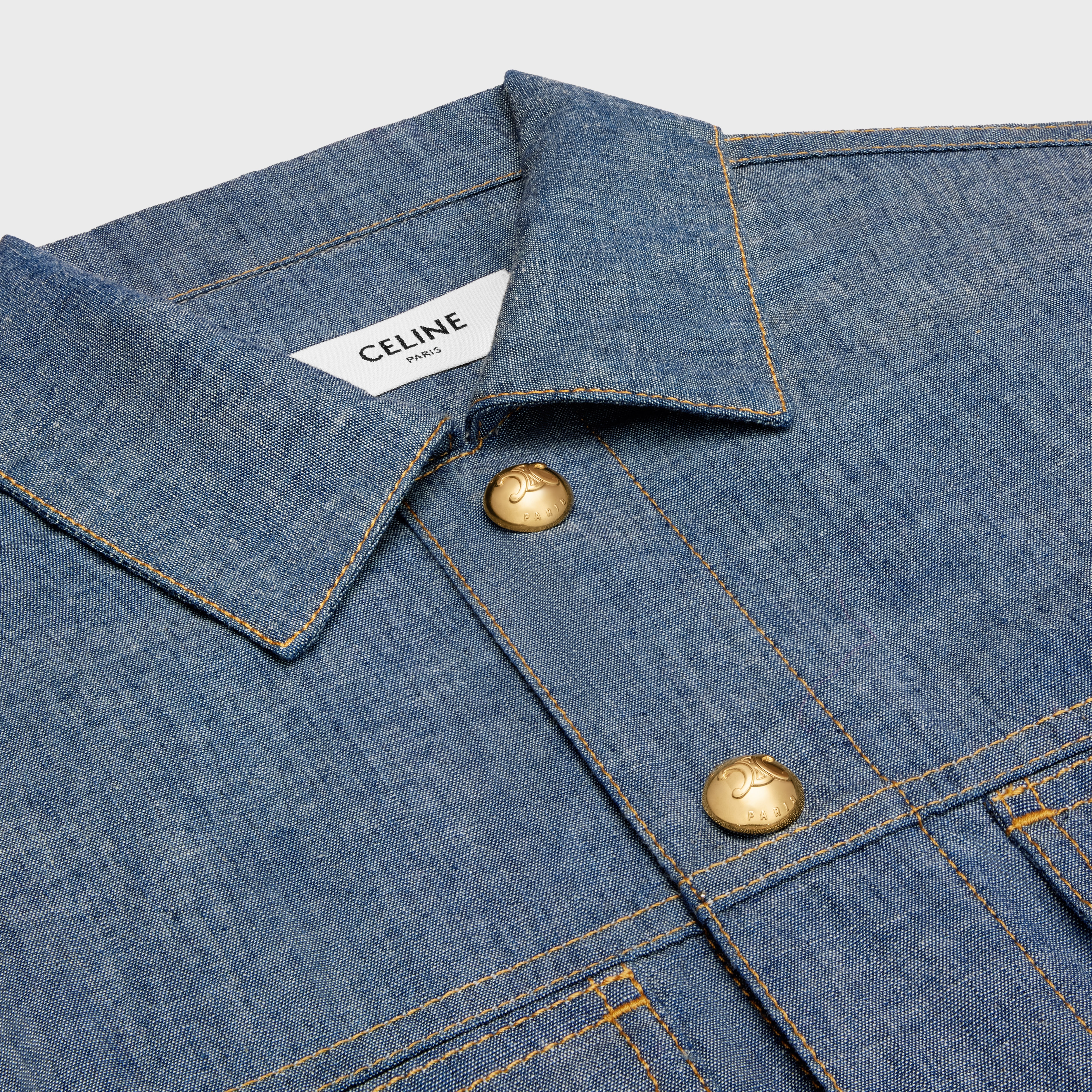 Trucker jacket in lightweight shirting - 3