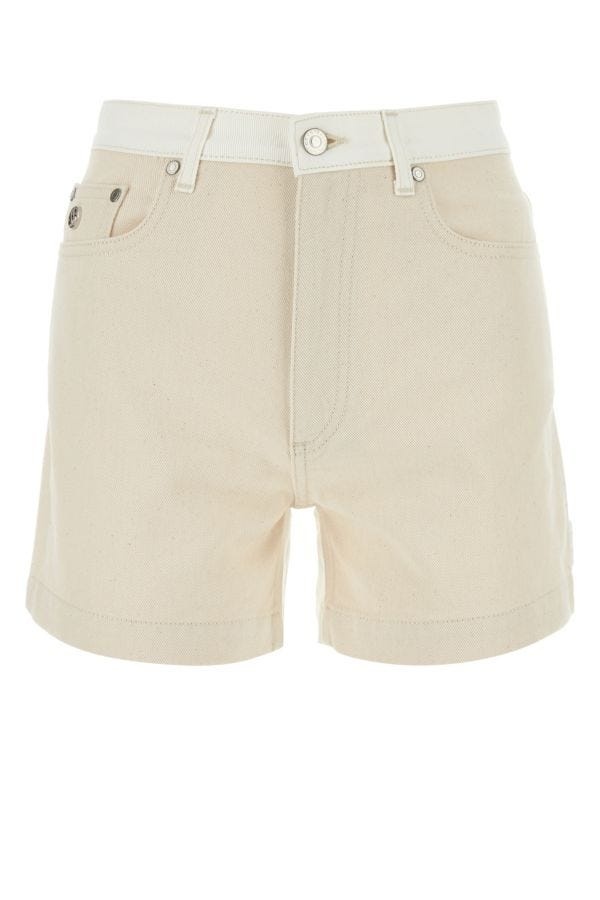 Two-tone denim shorts - 1