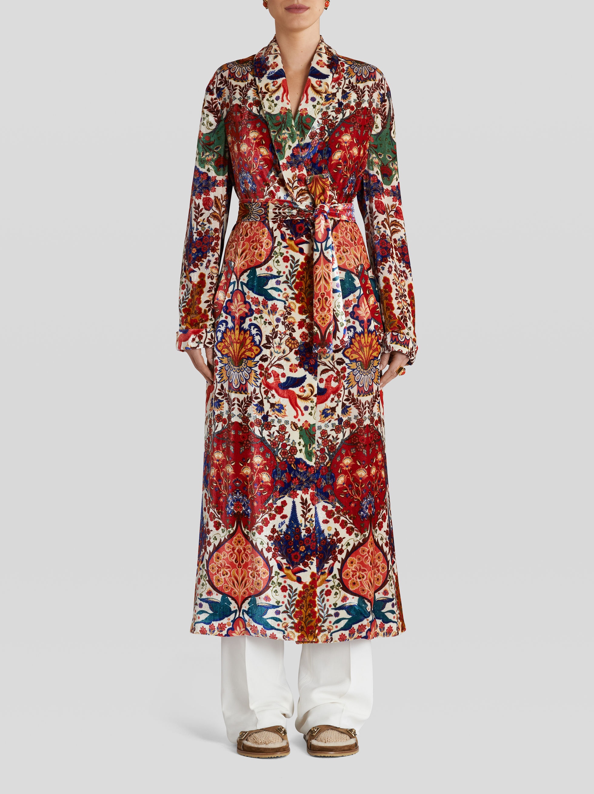 PRINTED SILK MIX COAT - 3