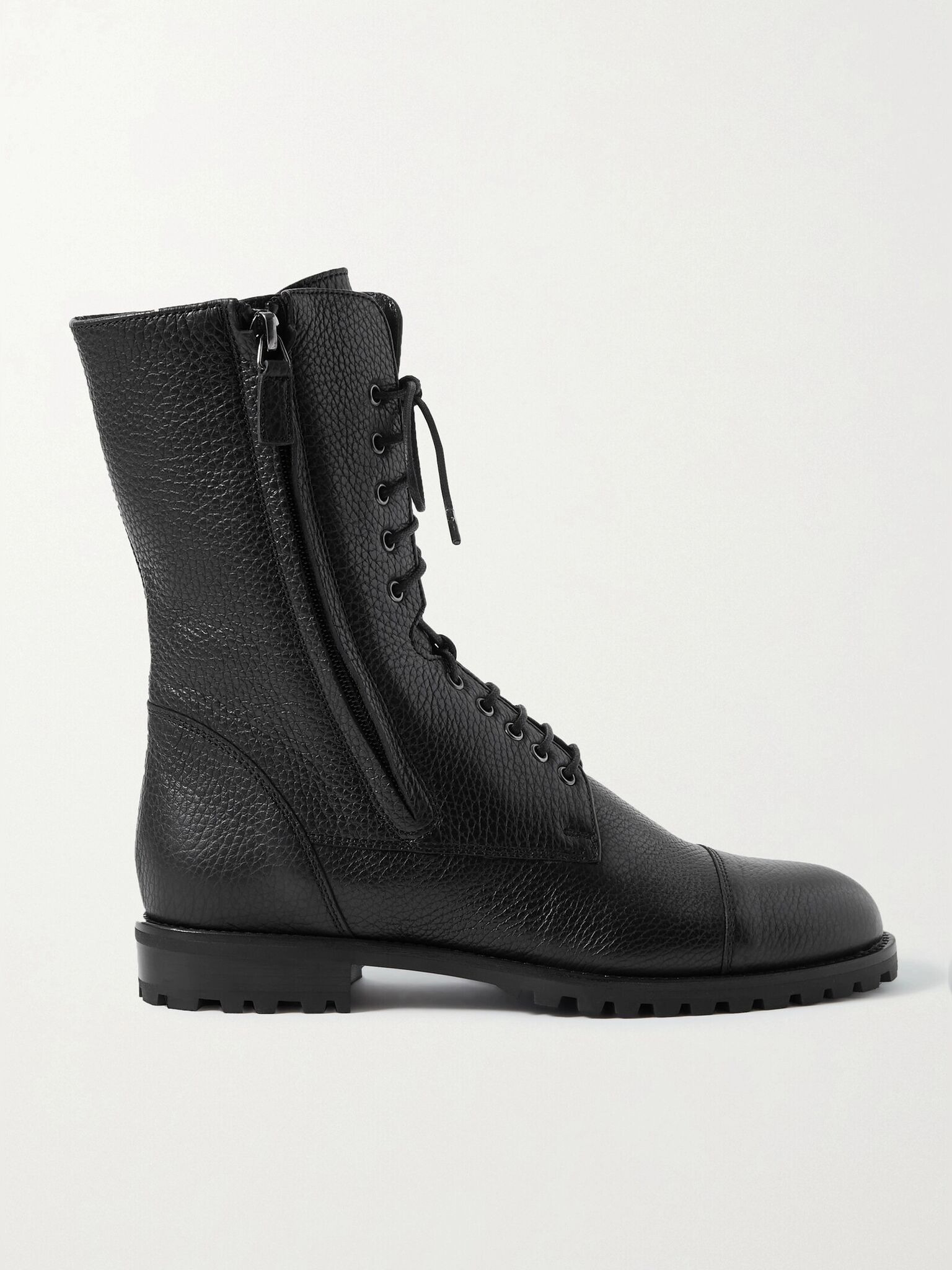 Lugata textured-leather ankle boots Black - 1