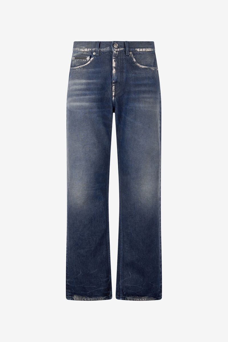 Sandblasted-Effect Jeans With Chain 1