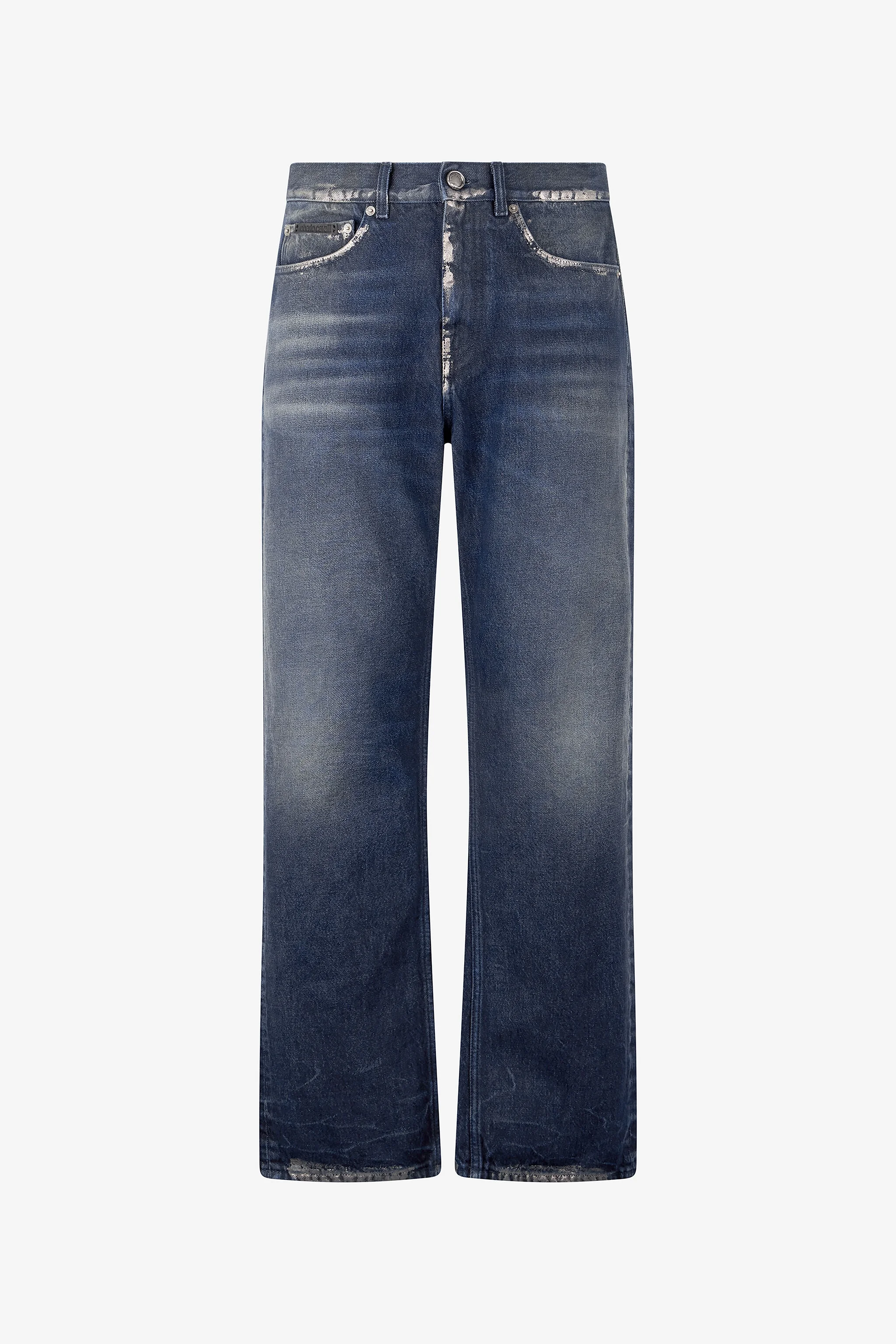 Sandblasted-Effect Jeans With Chain - 1