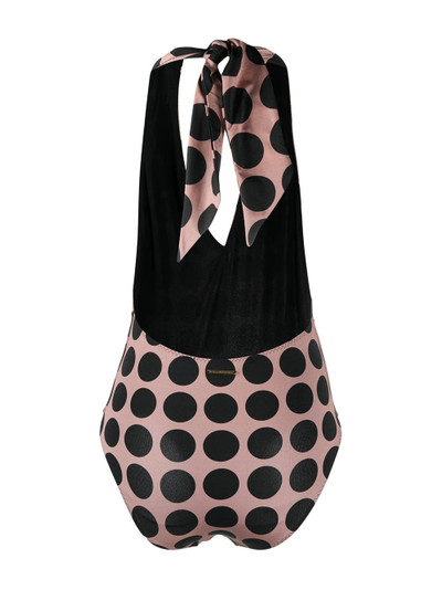 Stella McCartney bow-detail polka dot swimsuit outlook