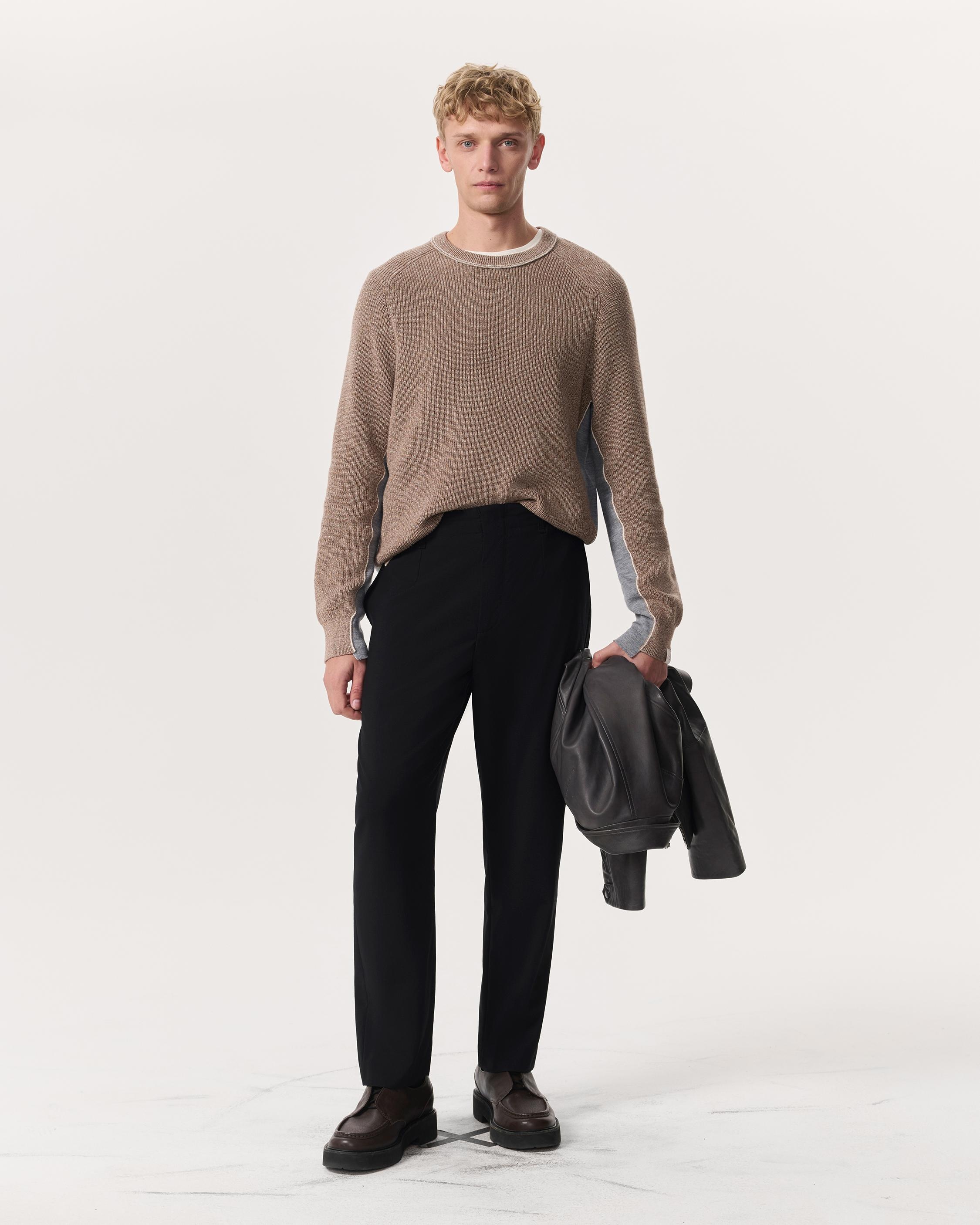 Gabe Spliced Cotton-Blend Crewneck Sweater - 4
