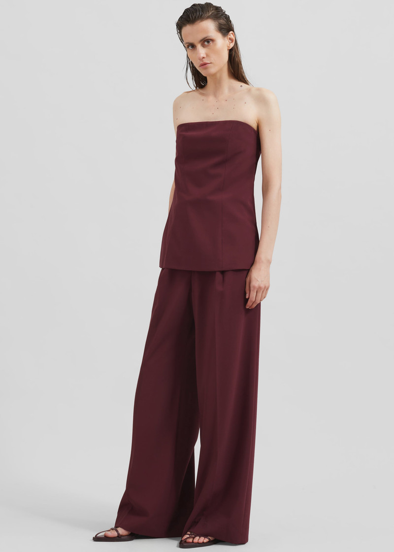 Abbie Strapless Top - Burgundy 10