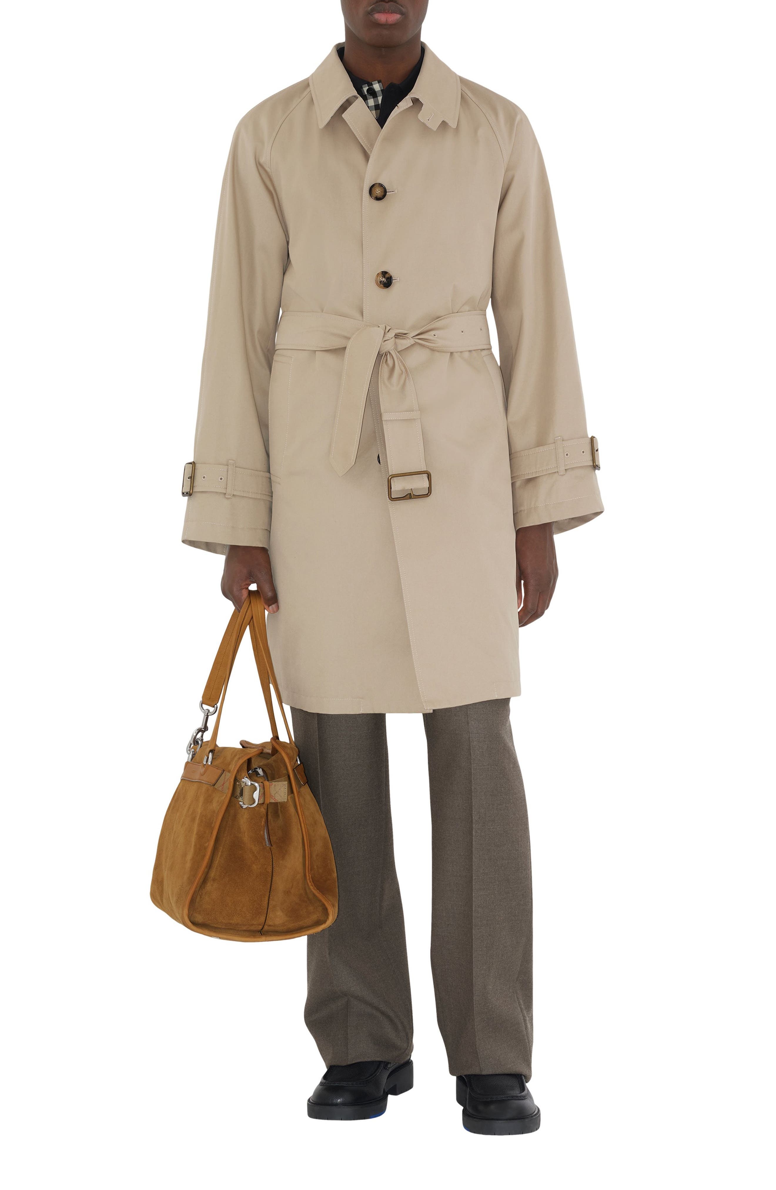 burberry Cotton Gabardine Long Car Coat in Fossil at Nordstrom - 1