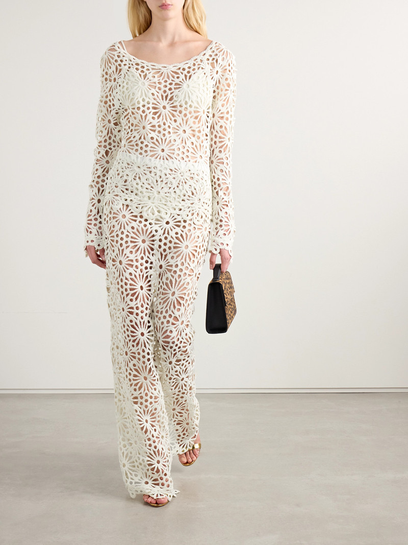 NORMA KAMALI Crocheted Cotton-blend Top outlook