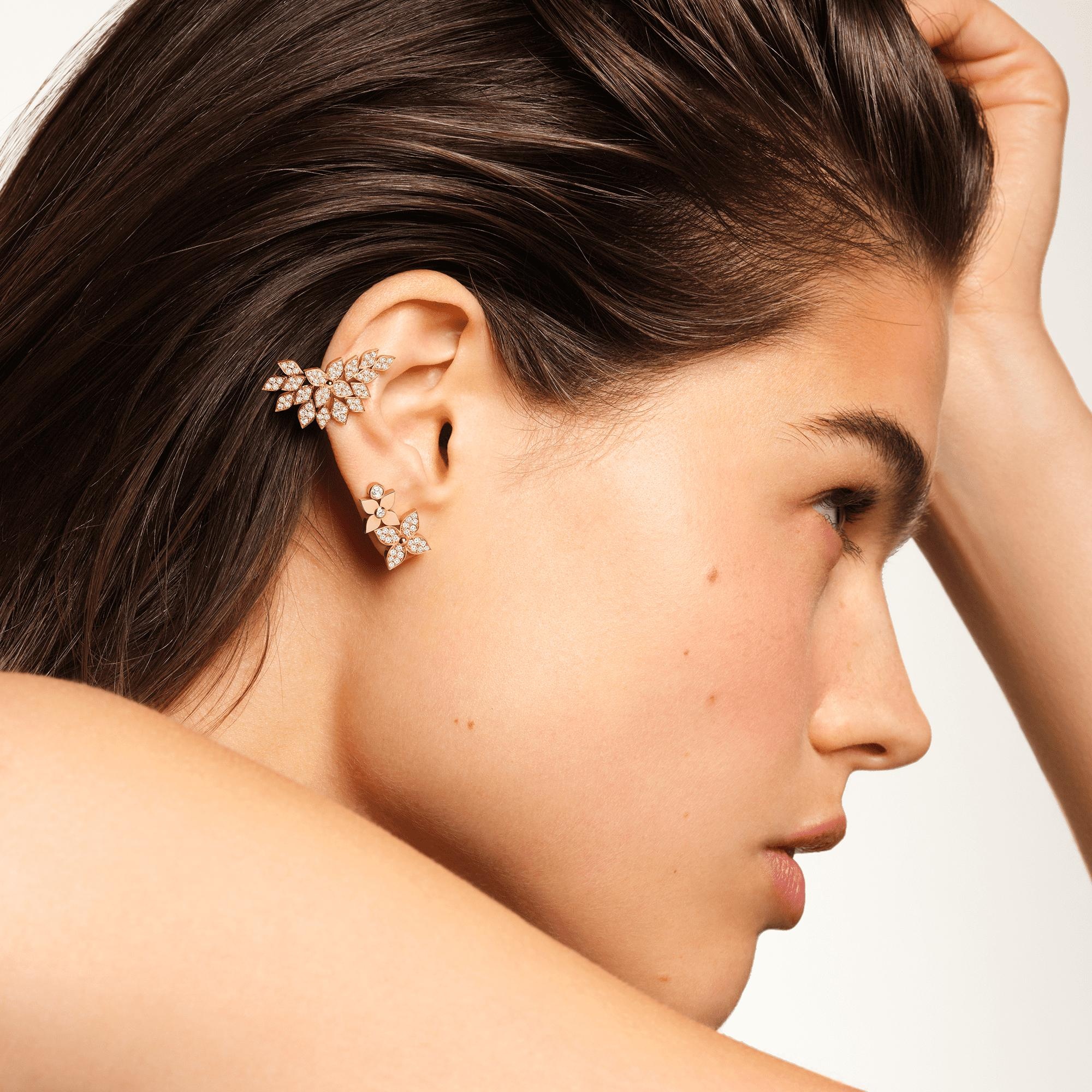 Star Blossom Right Earring, Pink Gold And Diamonds - Per Unit - 4