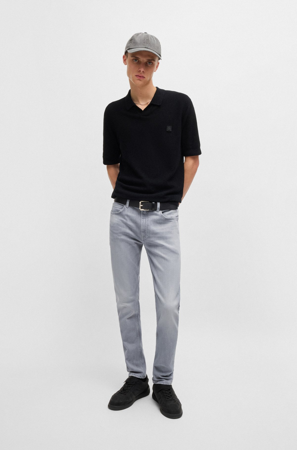 EXTRA-SLIM-FIT JEANS IN SILVER-GRAY STRETCH DENIM - 3