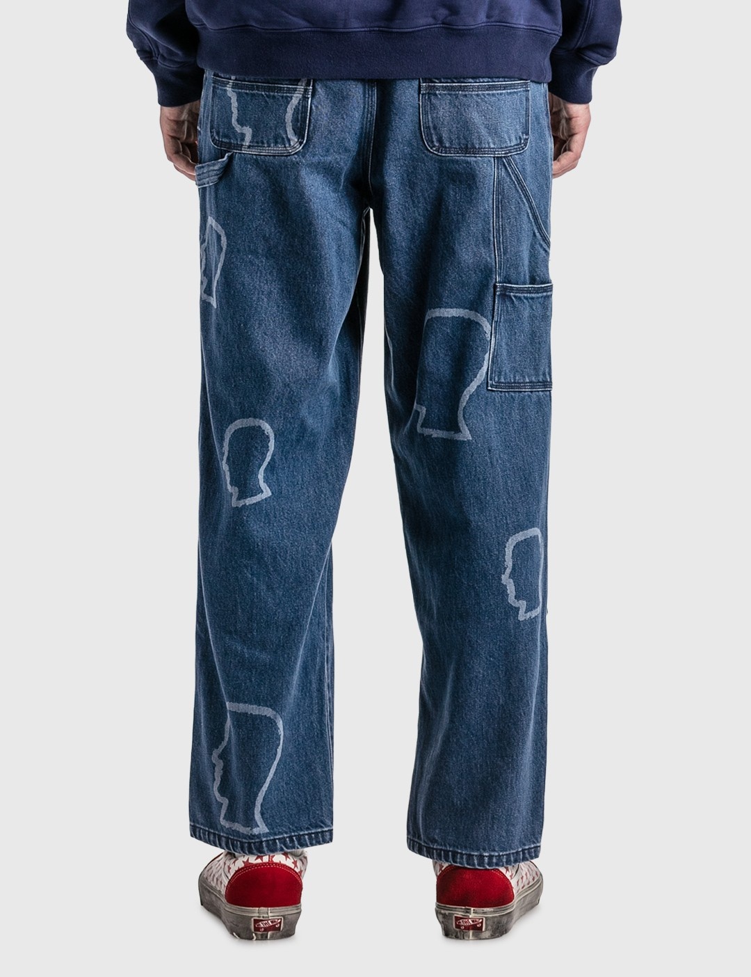 LOGO HEAD DENIM DOUBLE KNEE UTILITY PANTS - 4