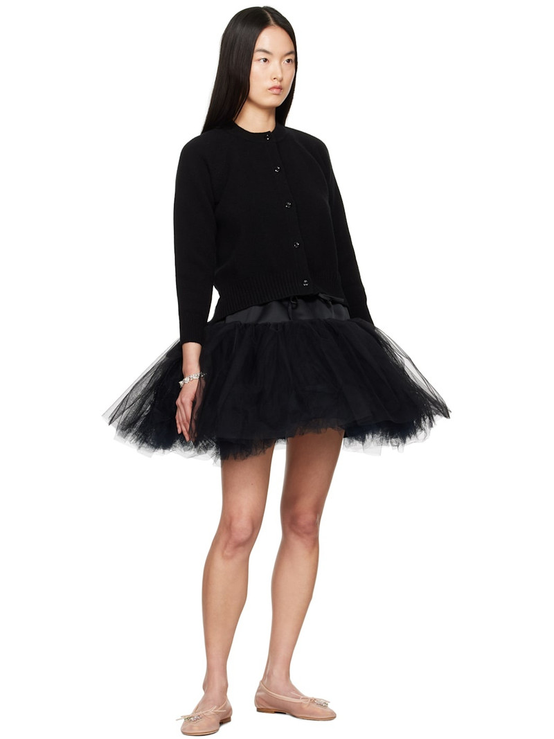 Simone Rocha Black Open Back Cardigan outlook