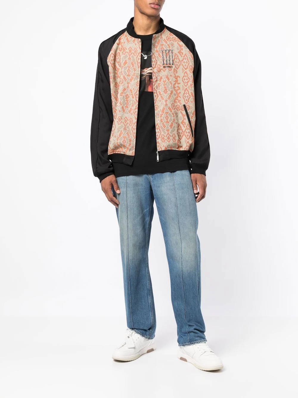 patterned-jacquard bomber jacket - 2