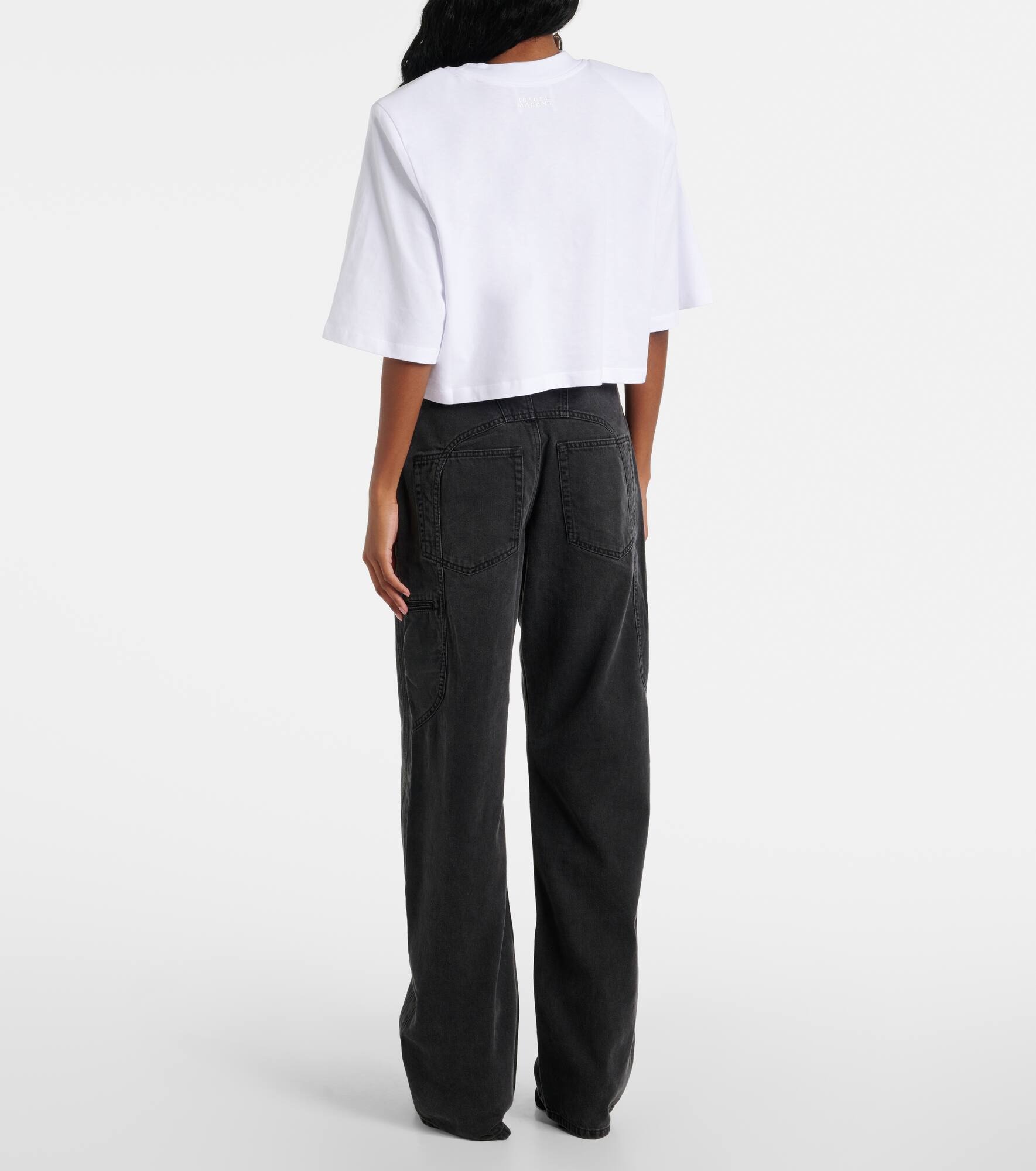 Zaely cropped cotton jersey T-shirt - 3