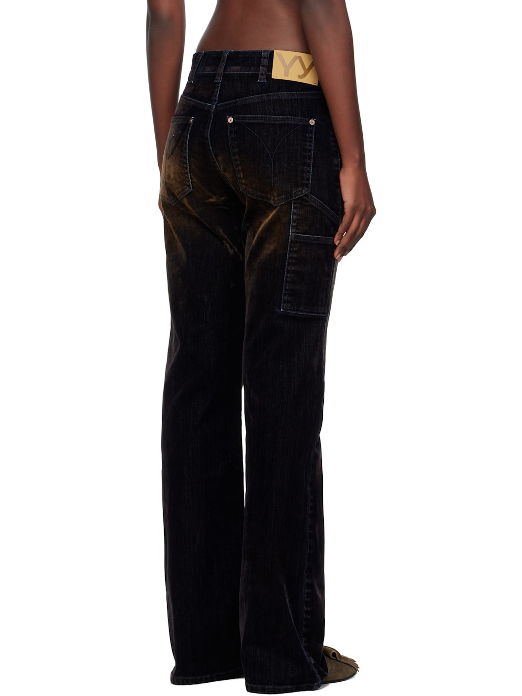 Black Velvet Denim Trucker Jeans - 3