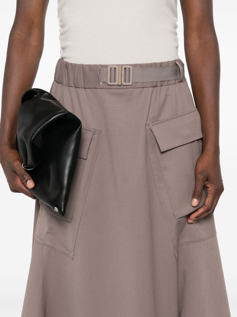 belted A-line skirt - 5