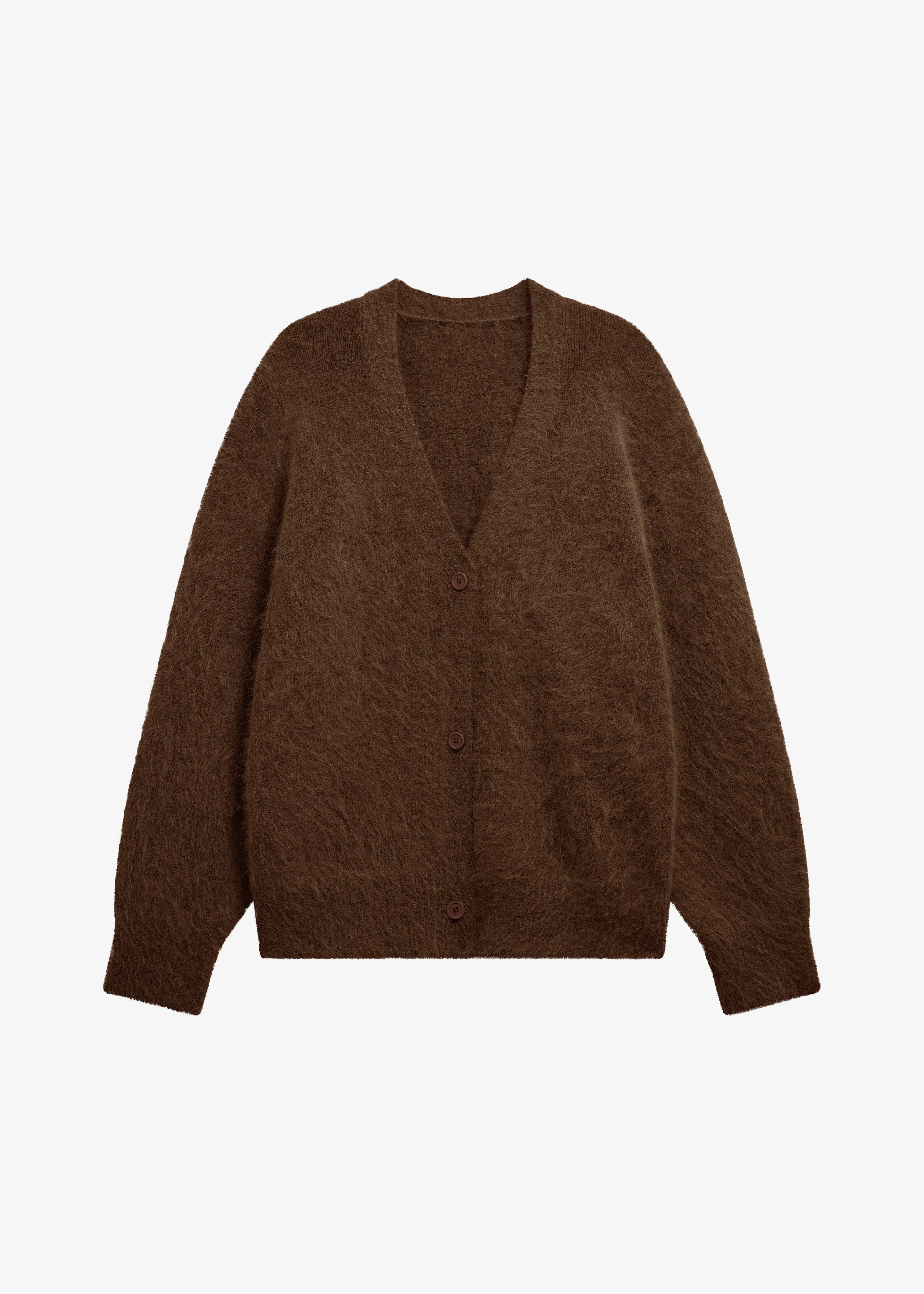 Elland Oversized Alpaca Cardigan - Olive Brown - 1