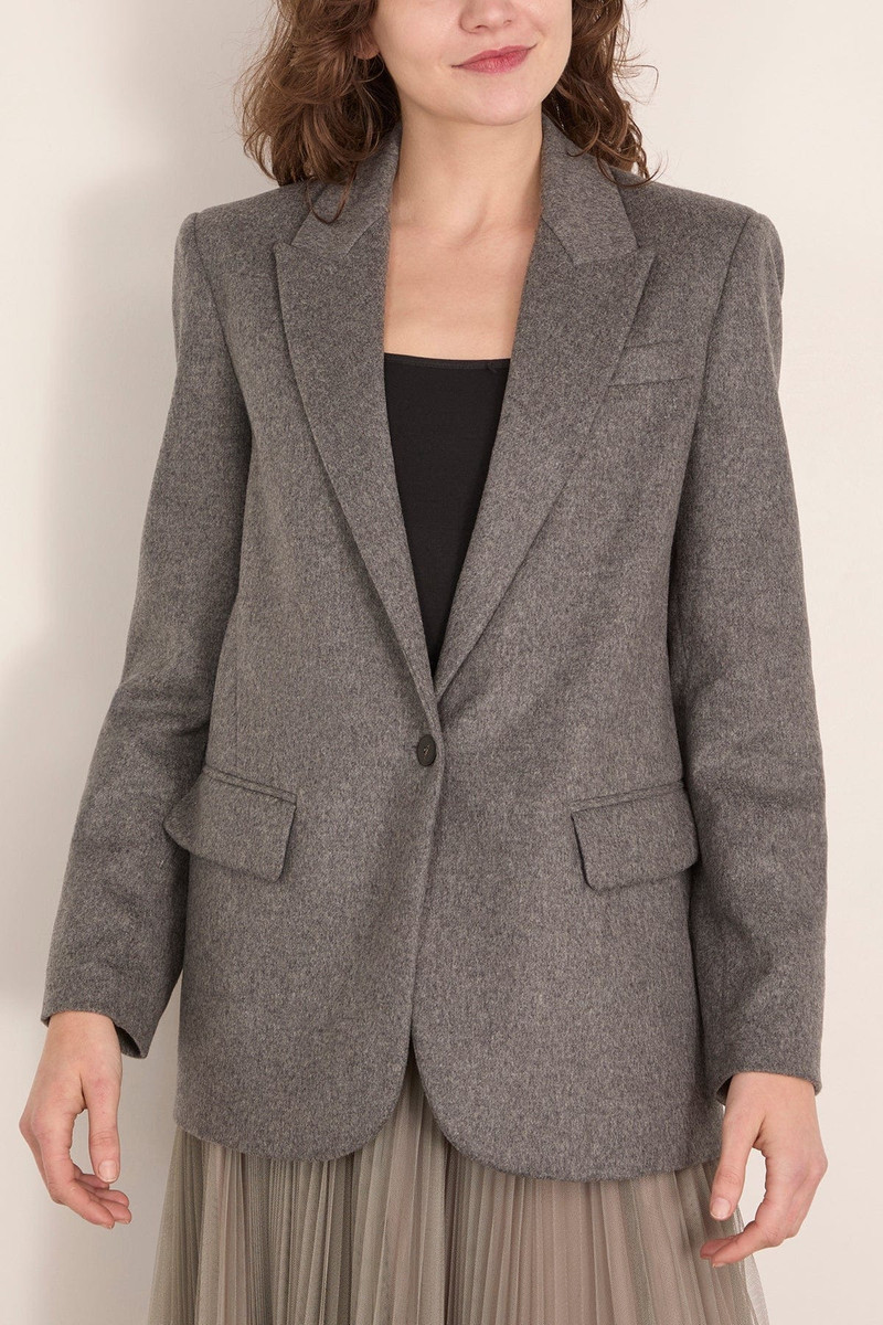 Wool Cloth Masculine Jacket in Grigio Melange 3