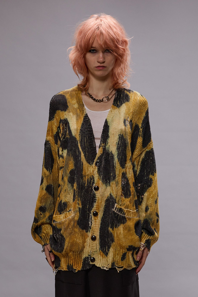 R13 PRINTED OVERSIZED CARDIGAN - LEOPARD outlook