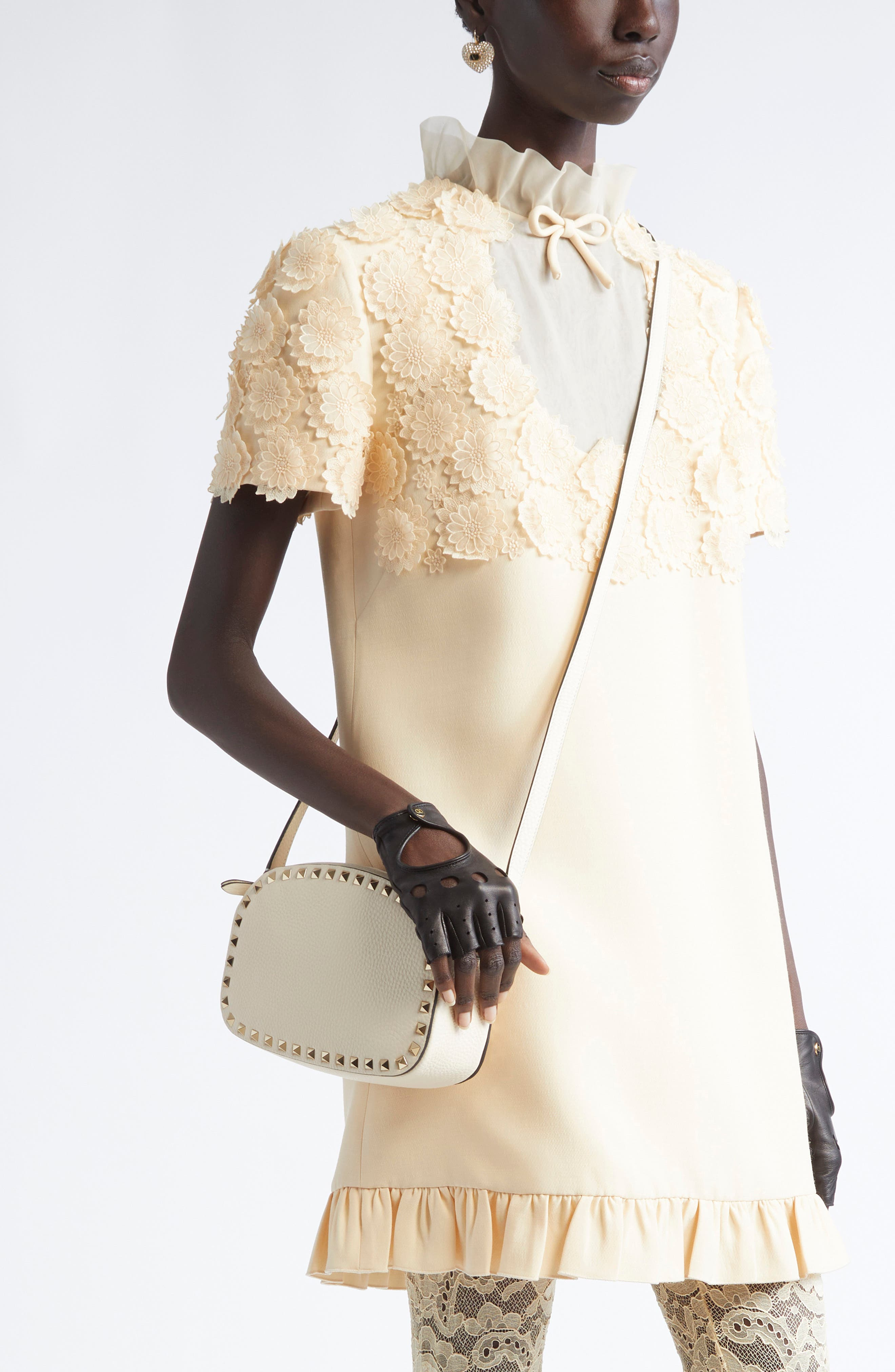 Valentino Garavani Rockstud Crossbody Camera Bag in Light Ivory at Nordstrom - 2