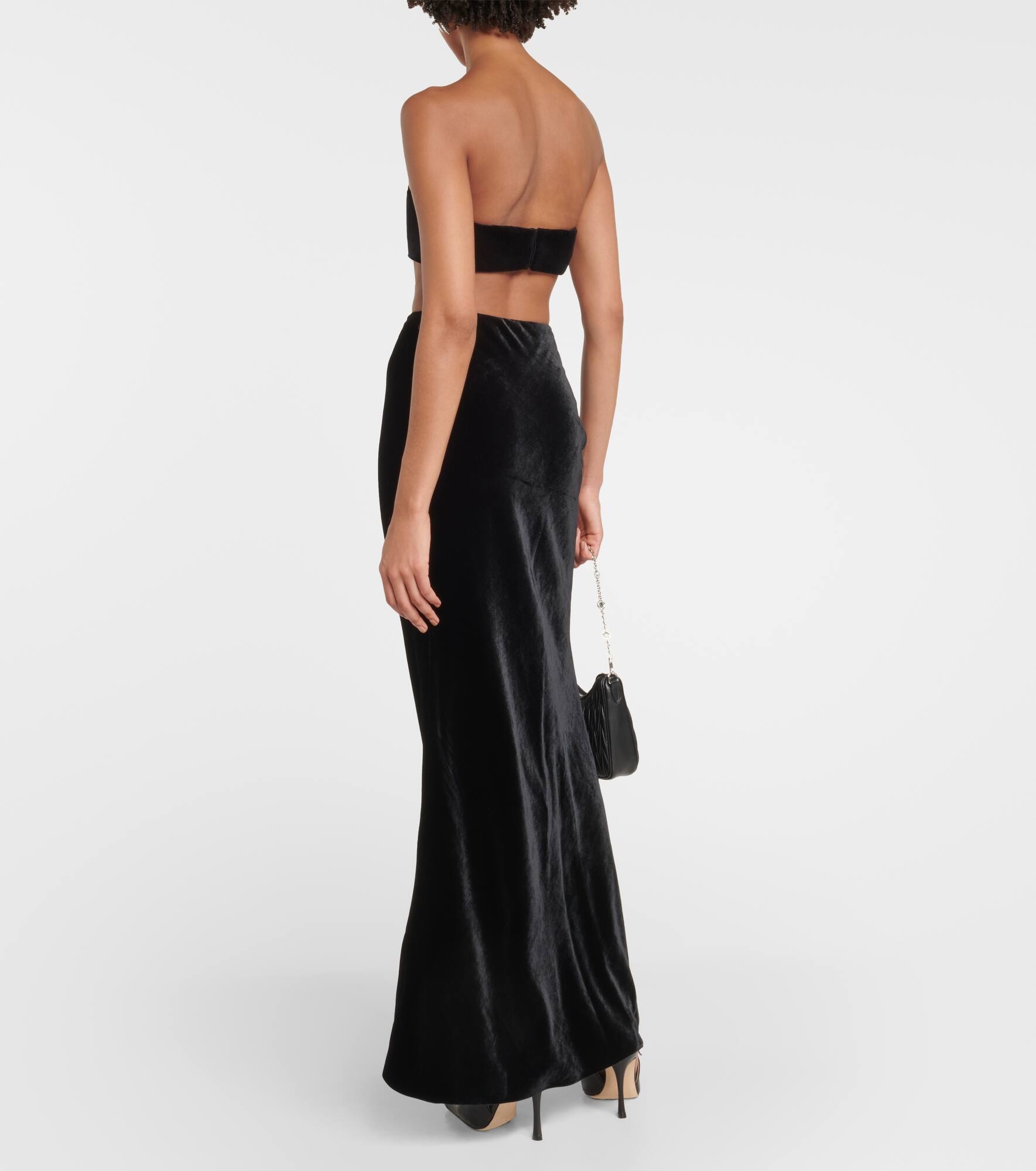 High-rise silk-blend maxi skirt - 3