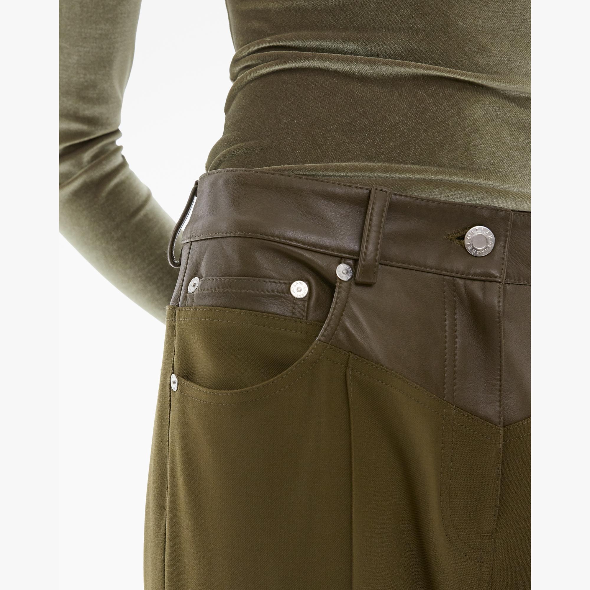 LEATHER-TRIMMED GARTER PANT - 6