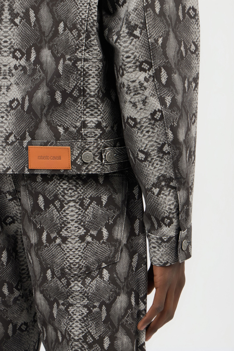 Python Print Denim Jacket 6