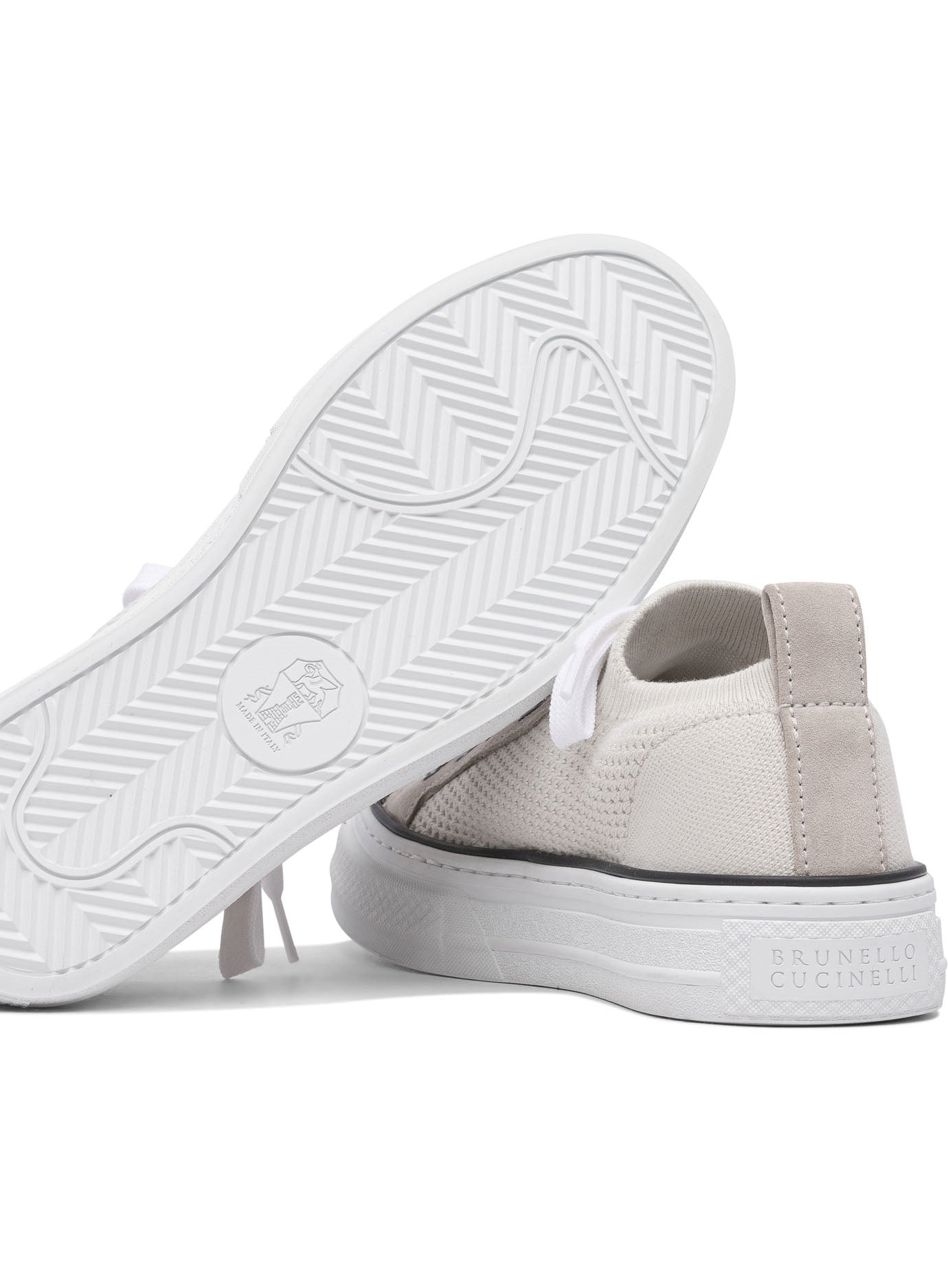 Brunello Cucinelli Cotton Knit And Suede Sneaker With Precious Toe - 5