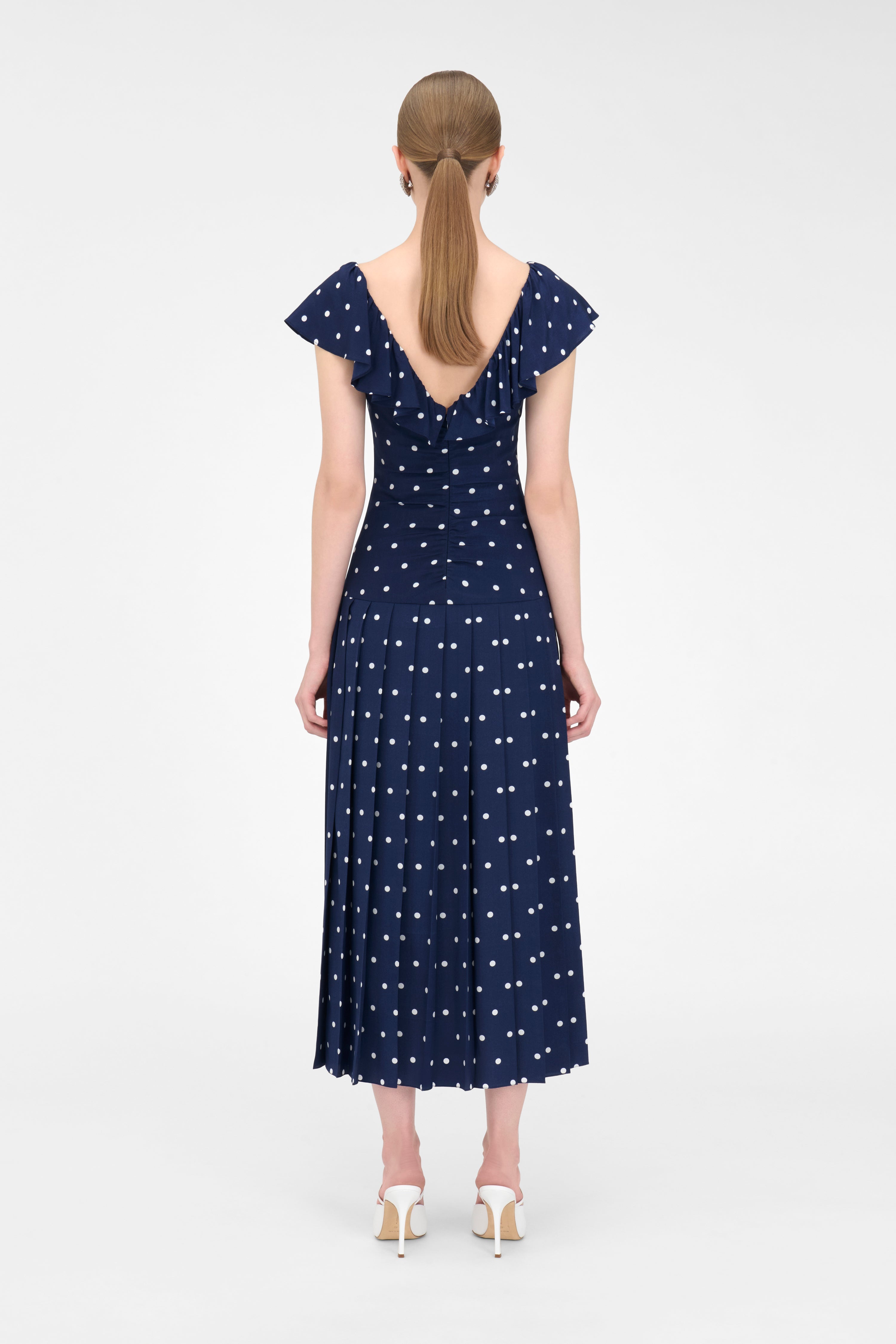 POLKA DOT DRESS WITH RUFFLE - 4