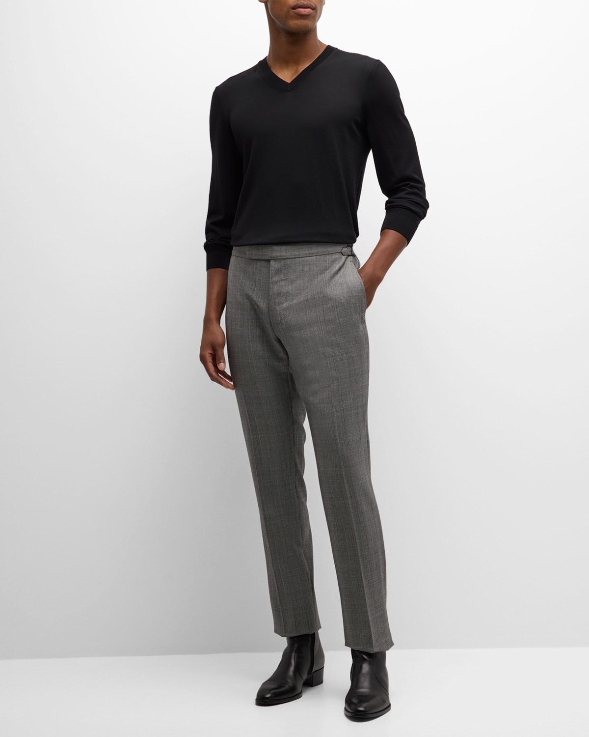 Men's Merino Wool V-Neck Sweater - 2