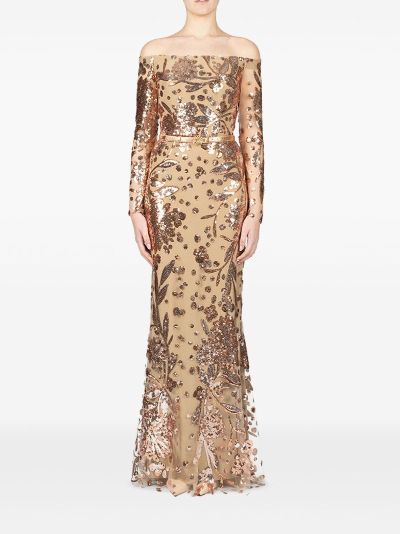 ELIE SAAB embroidered tulle maxi dress outlook
