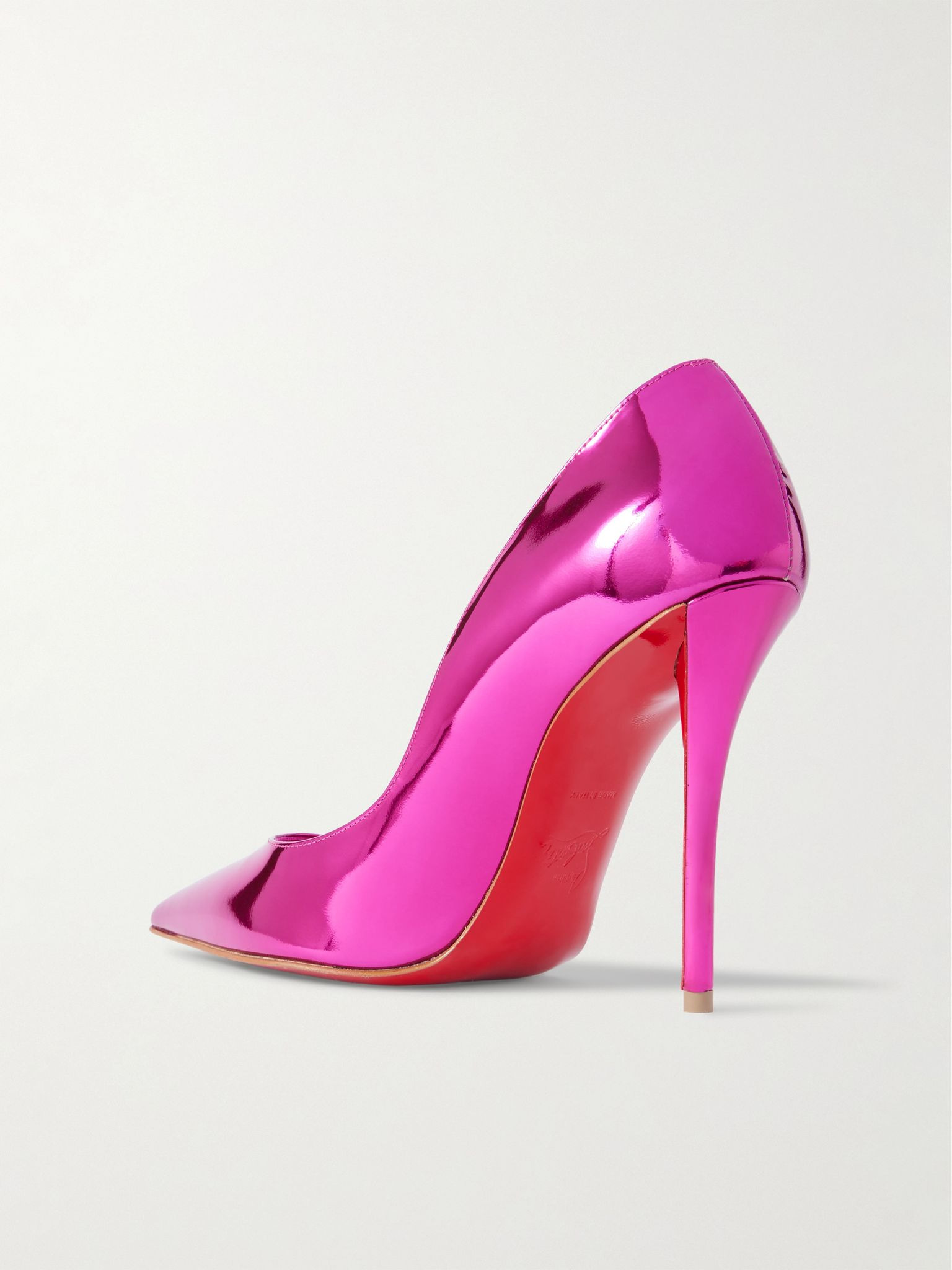 Miss Z 100 mirrored-leather pumps Pink - 3