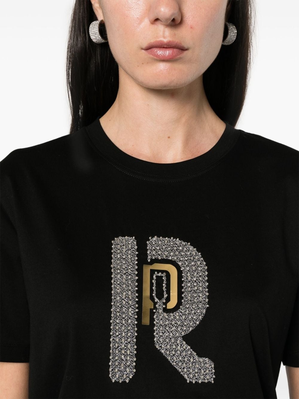 bead-embellished cotton T-shirt - 5