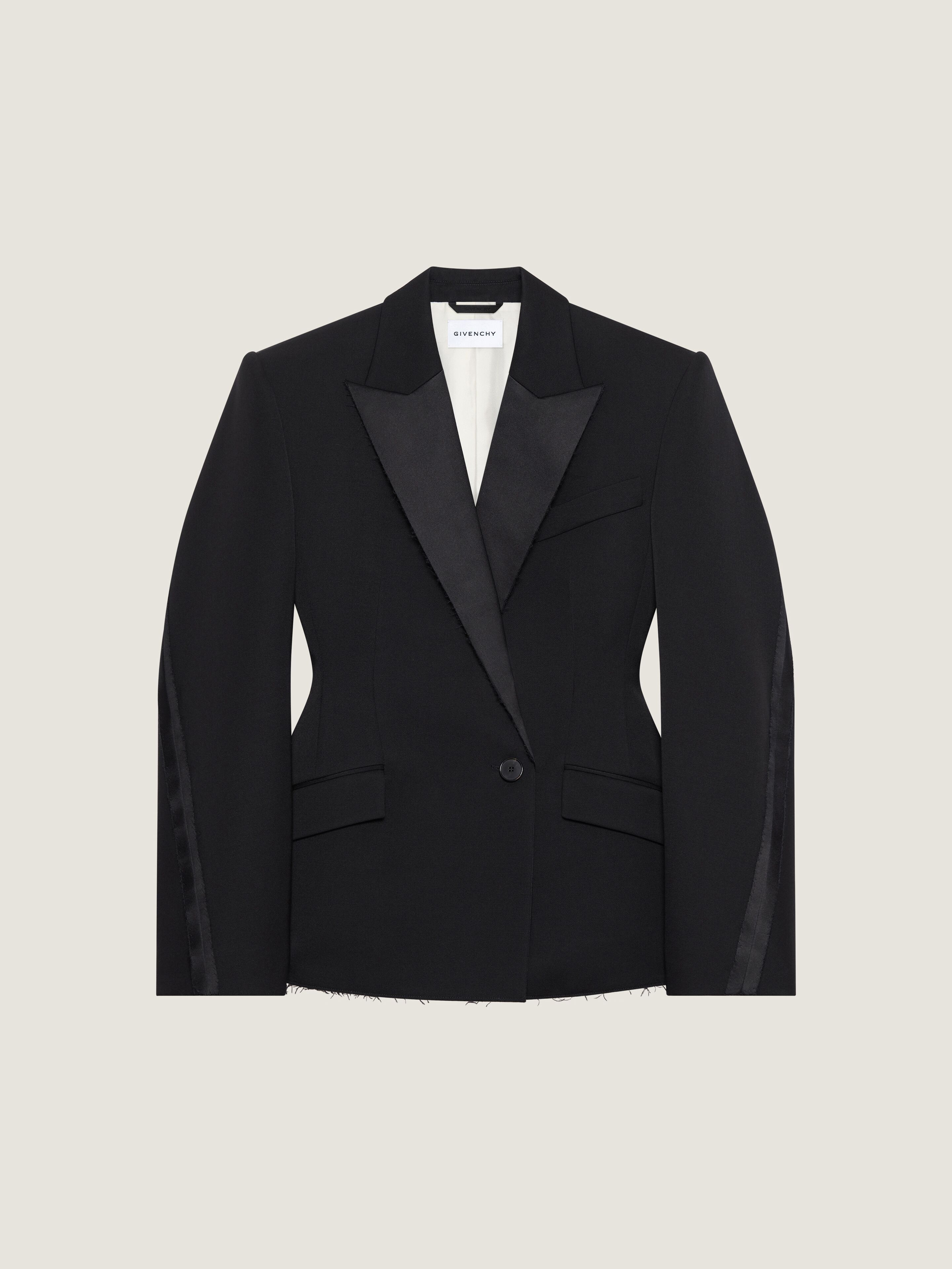 DOUBLE-BREASTED COCOON JACKET IN WOOL WITH INSIDE-OUT DETAIL - 1