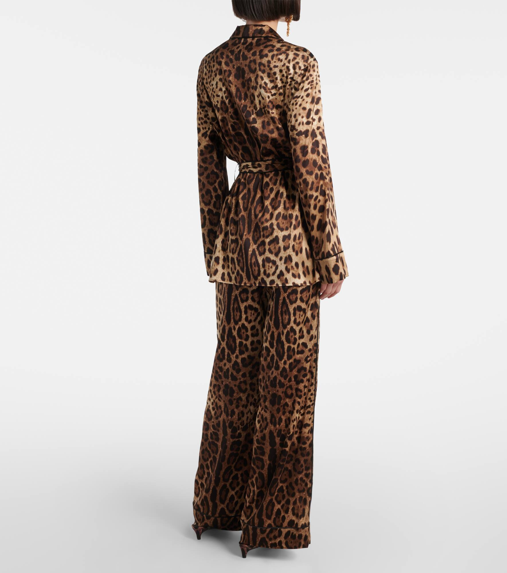 Leopard-print stretch-silk satin top - 3