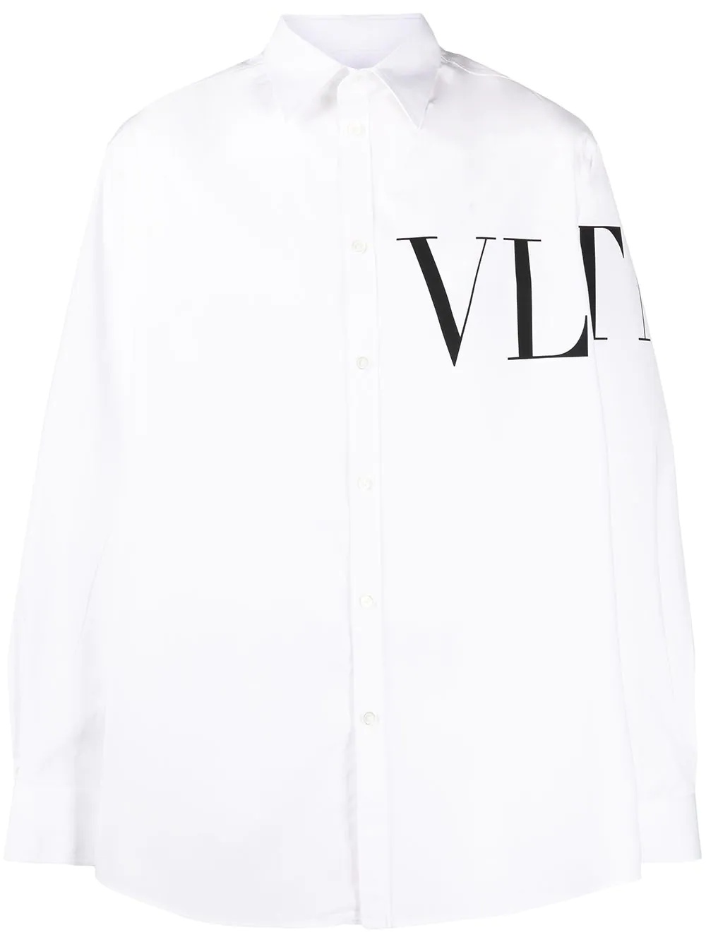 VLTN-print cotton shirt - 1