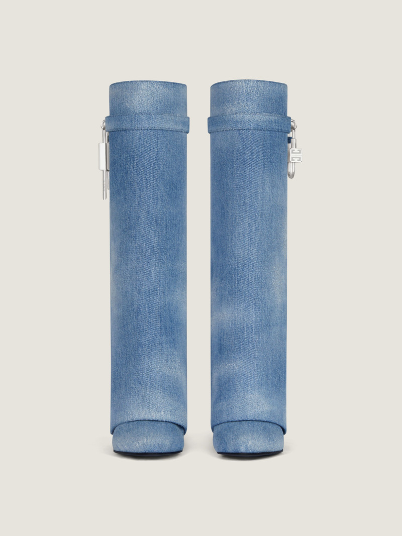 Givenchy SHARK LOCK BOOTS IN WASHED DENIM outlook