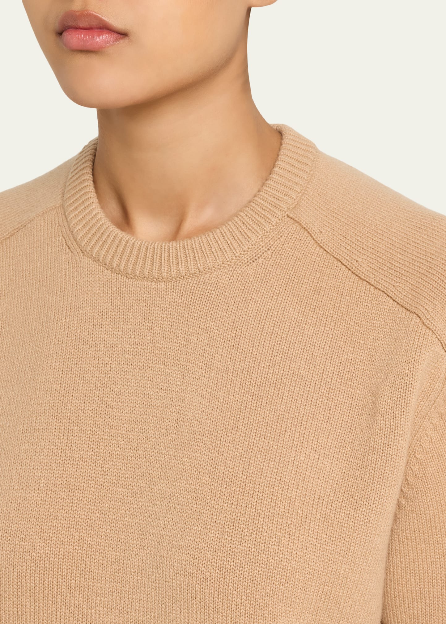 Cashmere Cropped Crewneck Sweater - 5
