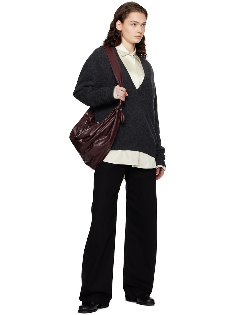 Lemaire Gray Deep V-Neck Sweater outlook