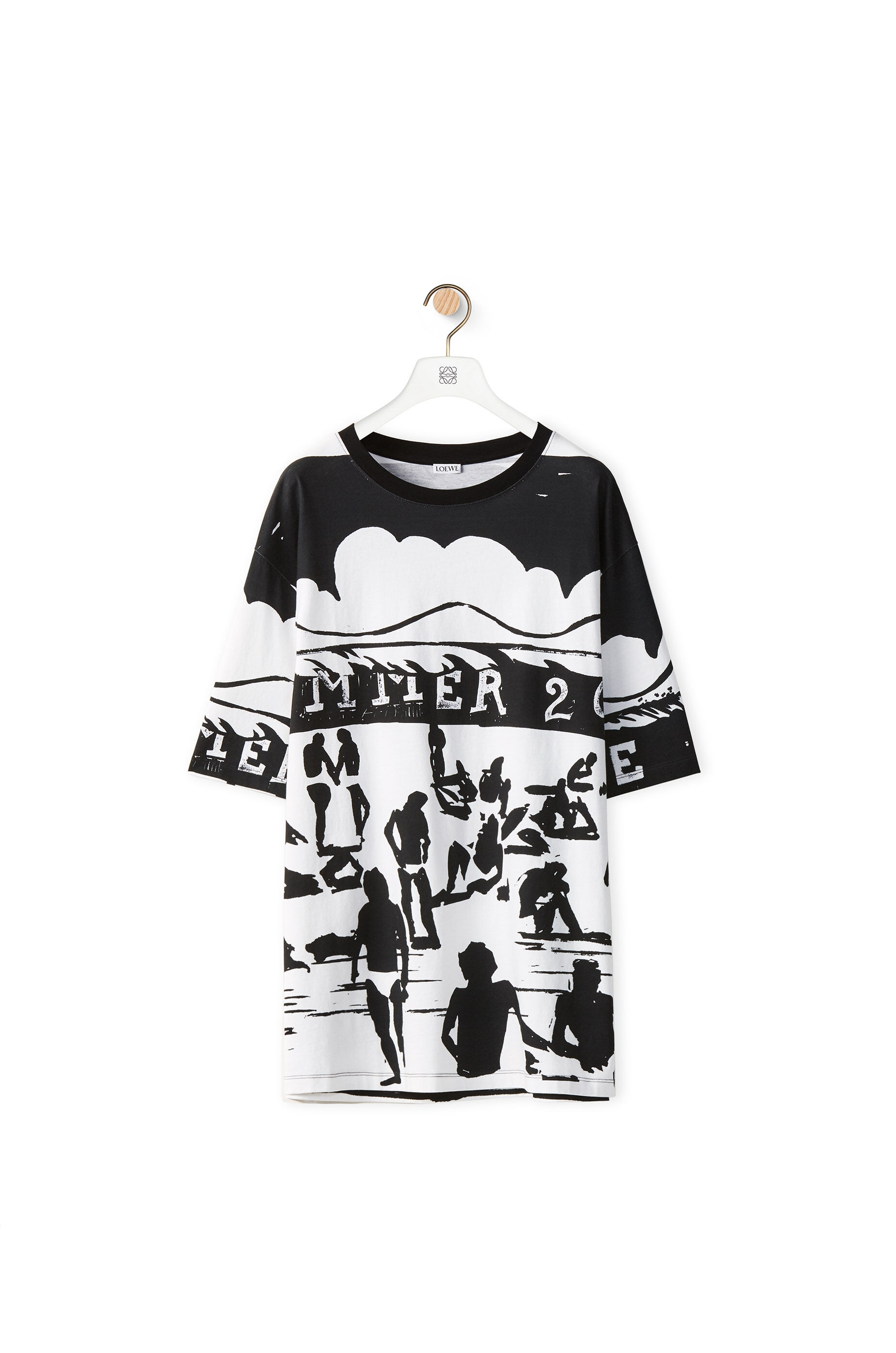 Beach print T-shirt in cotton - 1
