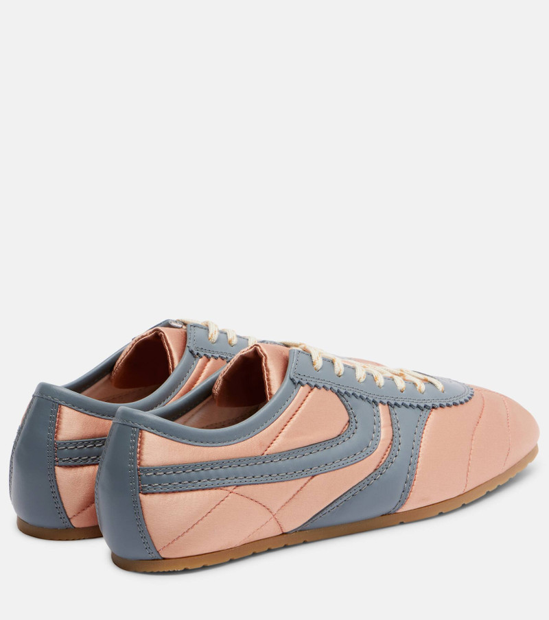 Dries Van Noten Leather-trimmed satin sneakers outlook