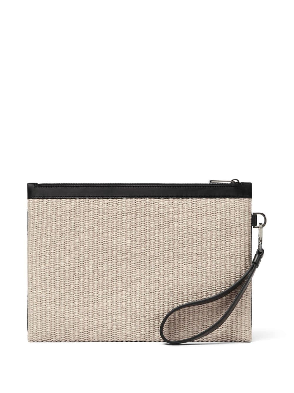 クラッチバッグ Versace Cappuccino Raffia Pouch VERSACE Milano raffia clutch bag | REVERSIBLE