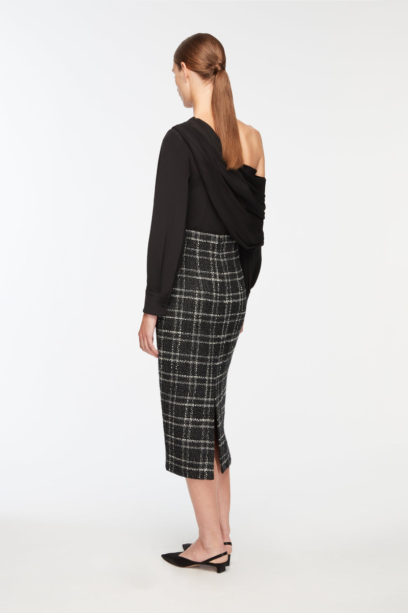 Lorelei Skirt In White Check On Grey Check Boucle 4