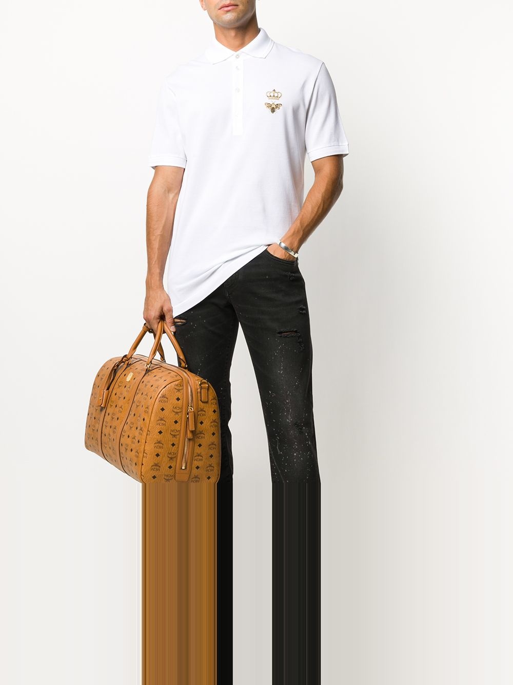 embroidered emblem polo shirt - 2