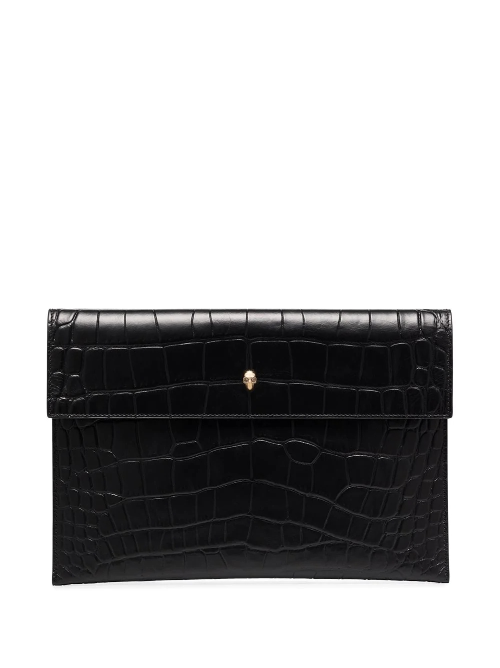 croc effect envelope clutch bag - 1